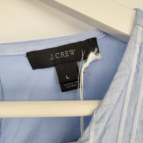 Canotta donna blu J Crew a righe senza maniche buco della serratura taglia large nuova - Foto 6 di 9