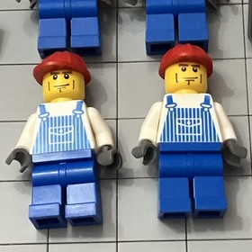 LEGO MINIFIGURE CITY OVERALLS BLUE Set 7990-1 Cement Mixer Lot Of 4 H1 15