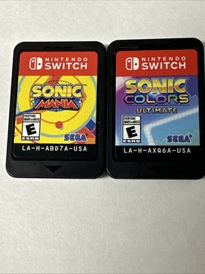 Nintendo Switch Video Game Bundle Sonic Mania Sonic Colors, Pack of 2, No case