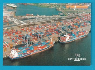 Original RP Postcard Conti Reederei Senator Line M.S HONG KONG NEW YORK SENATOR