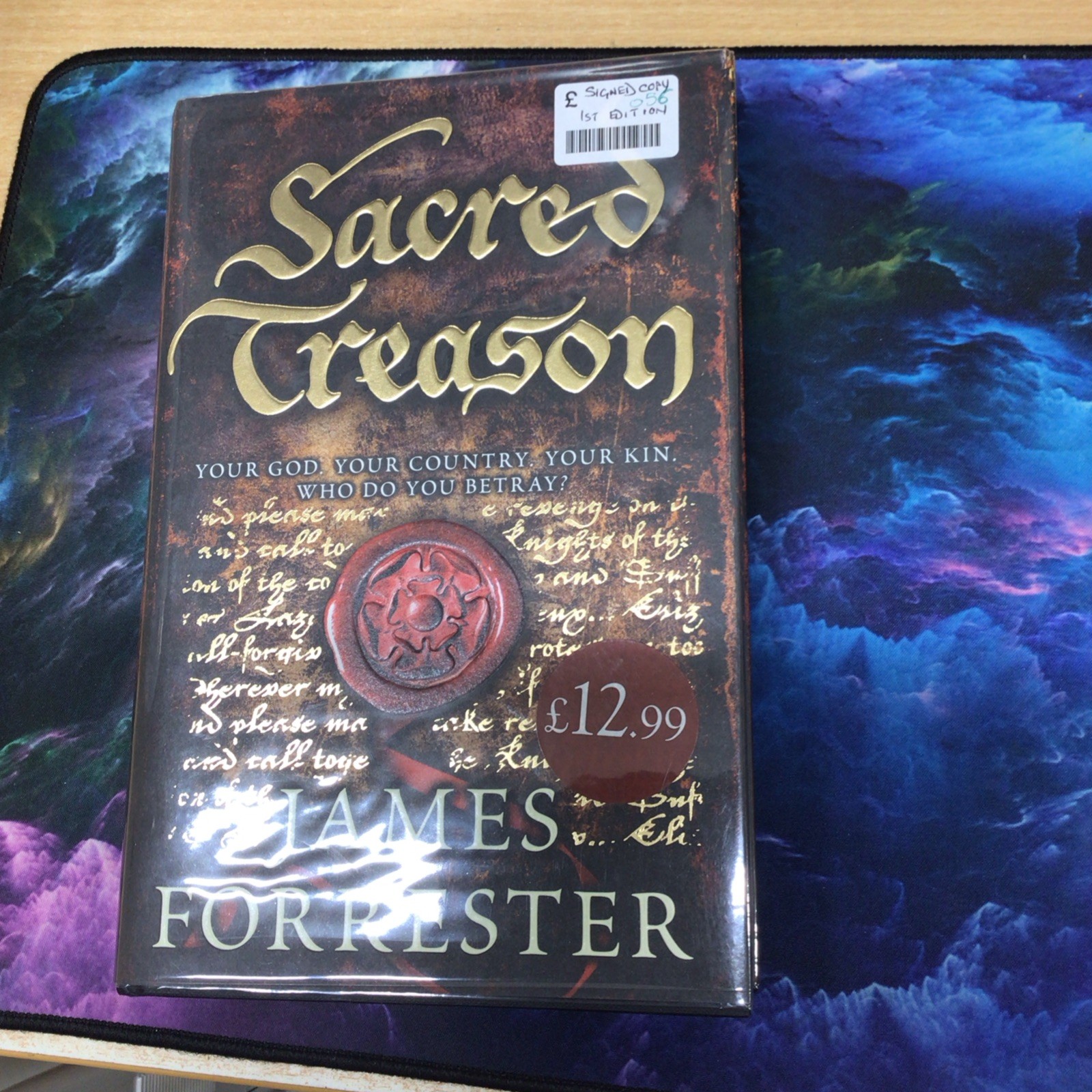 Sacred Treason - James Forrester - Signed, lined, Dated First Edition
