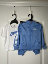 Nike Little Kids' 3-Piece Full-Zip Set with Logo Taping-light Blue Size 2T.