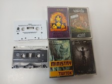 6- 1990s Metal/Rock Cassette Tapes Lot Ministry, Live, Jane's Addiction, Orgy