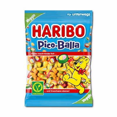 (11,76 /1kg) Haribo Pico-Balla, Fruchtgummi, 85g Beutel