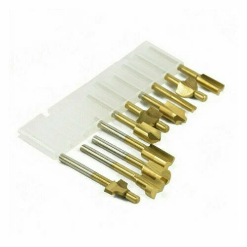 10pcs Dremel Rotary Tool Sets 1/8" 3mm Shank HSS Titanium Router Bits Kit - Image 3 of 4
