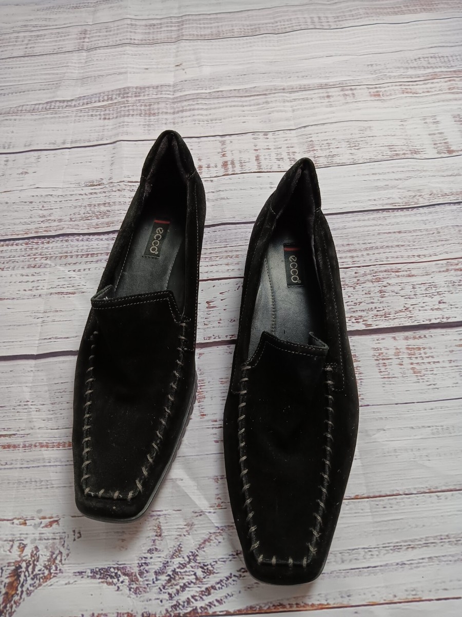 ECCO Loafers Mens 10.5 Classic MOC Black Suede Low Top Slip  display picture 3