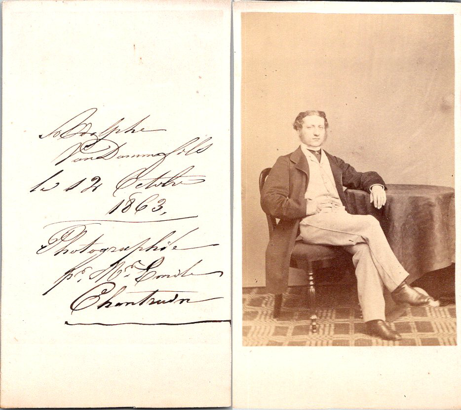 Tirage Albuminé Original CDV, Pierre Petit, Paris, Jeune Homme, 1865, 7x9,5cm
