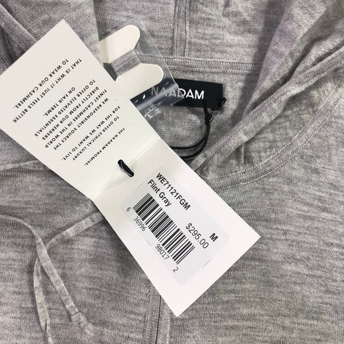 Naadam Sweater Womens Medium Full ZIp Hoodie Cashmere Grey Gray $295 Flint n675 - Picture 4 of 10