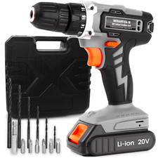 Cordless Drill 20V Li-Ion Drill Driver Set Combi Electric Fast Charger & Battery