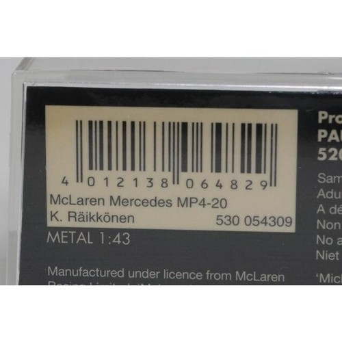 1:43 MINICHAMPS 530054309 McLaren Mercedes MP4-20 2005 #9 K. Raikkonen - Picture 6 of 6