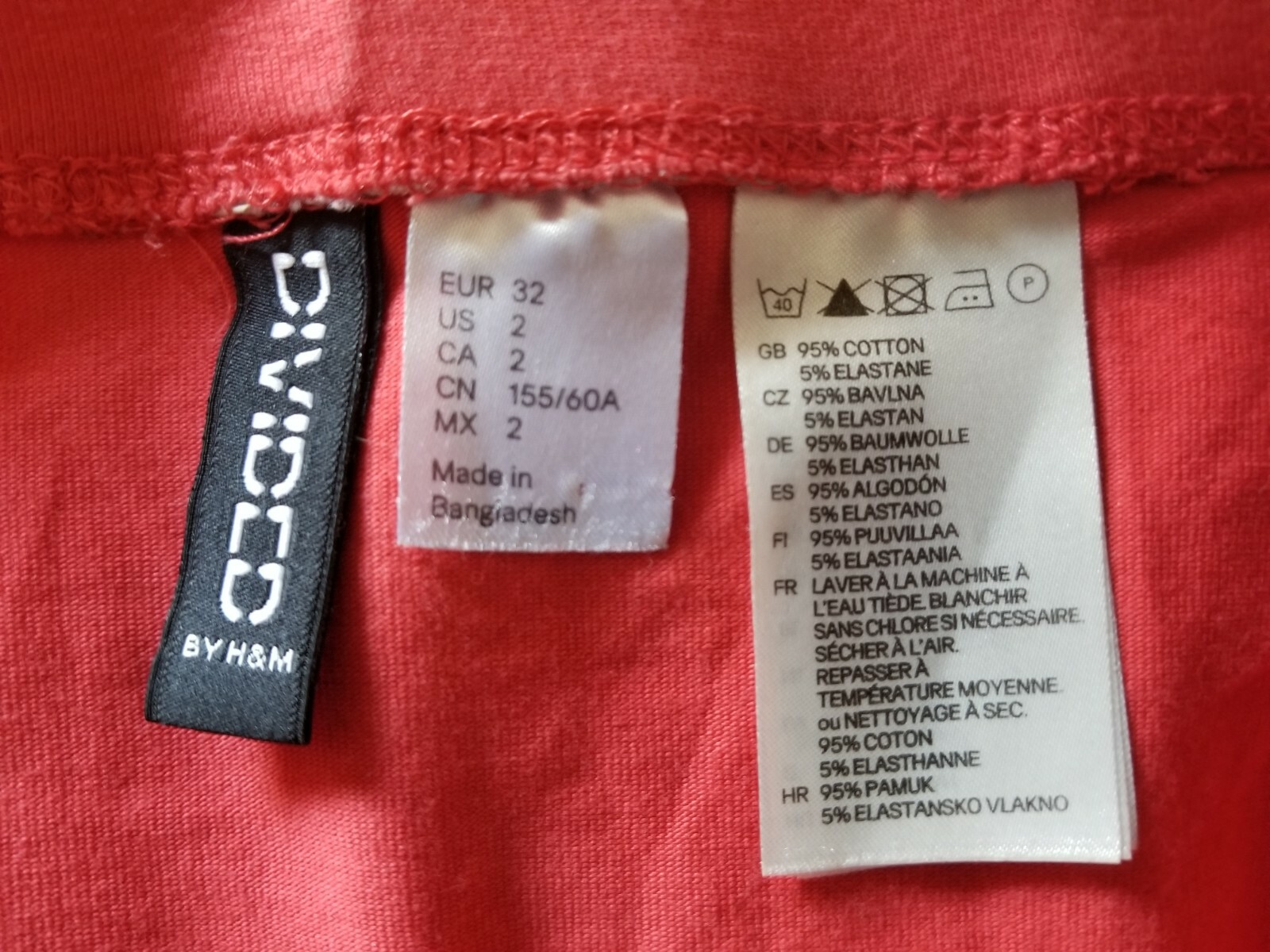 Divided by H & M Basic Solid Pink/Orange Tight St… - image 9