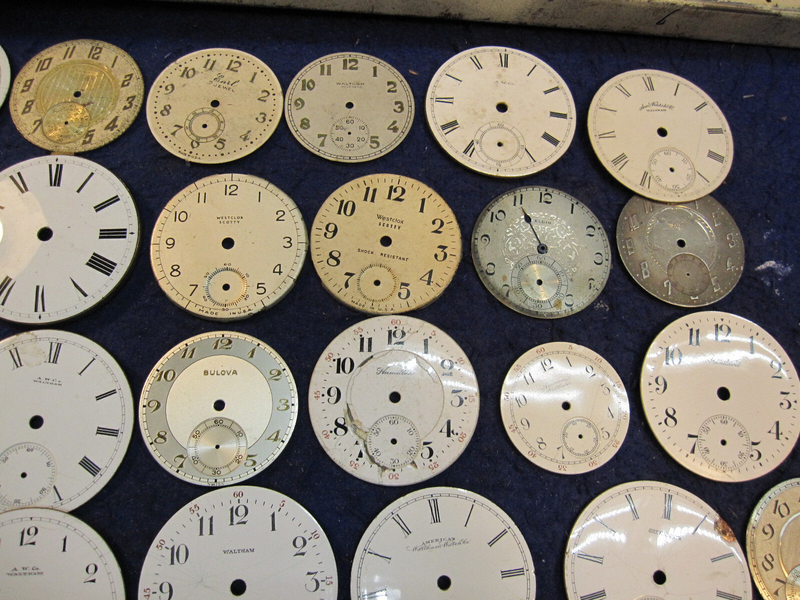 lot of 50 vintage pocket watch dials faces for parts scrapbook etc eBay