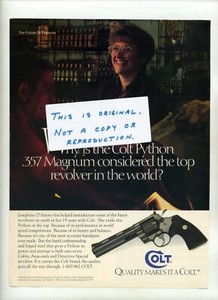 Colt Python Revolver Magazine Ad (FREE SHIPPING) 1990s