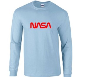 baby blue and red t shirt