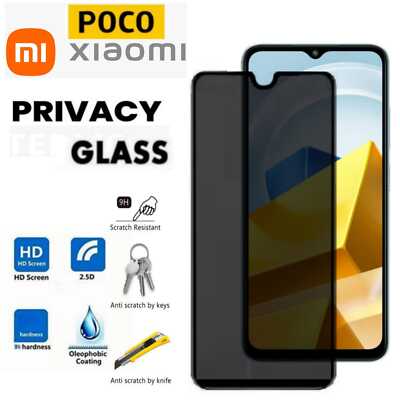 2xFor Xiaomi Poco M4 5G M5 Mi 10 lite 5g Privacy Tempered GlassScreen Protector