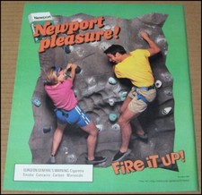 1999 Newport Cigarettes Print Ad 10" x 12" Advertisement Fire It Up Pleasure VTG