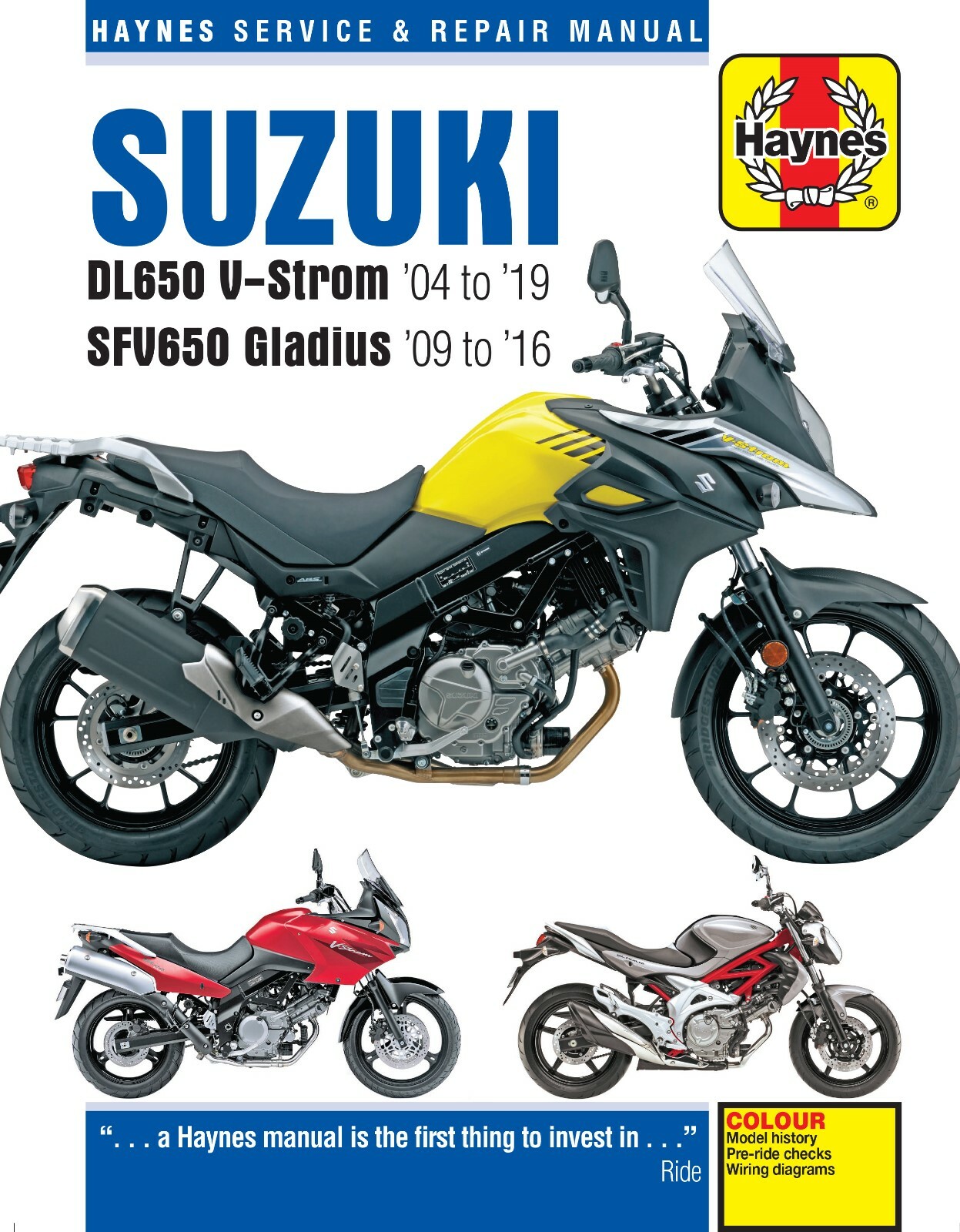 Haynes Manual 5643 for Suzuki DL650 V-Strom (04 - 19) & SFV650 Gladius (09 - 16)