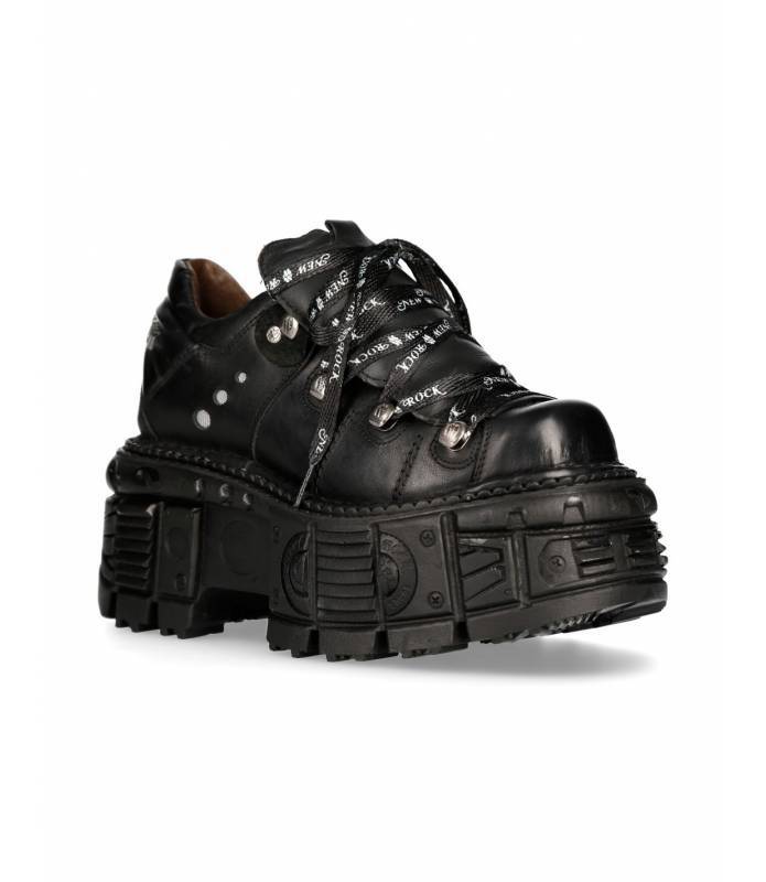 Zapatos piel Militar Unisex NEW ROCK ORIGINAL Plataforma M.TANK120NSHLACE-S1