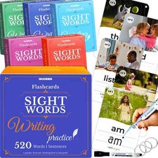 520 Sight Words Flash Cards for Kids Adults - from Pre-K to 3rd Grade