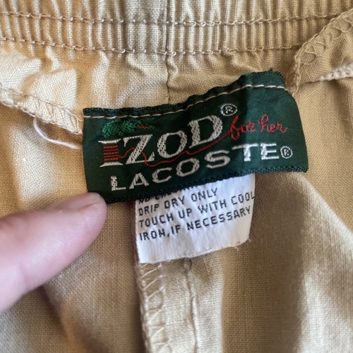 Vintage Lacoste izod gator beige front pocket skirt elastic waist size 32 - Picture 6 of 11