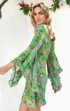 Nine Lives Bazaar ~ Vixen Arcadia Flare Sleeve Mini Dress 70s  AU 6 US 2 BNWT