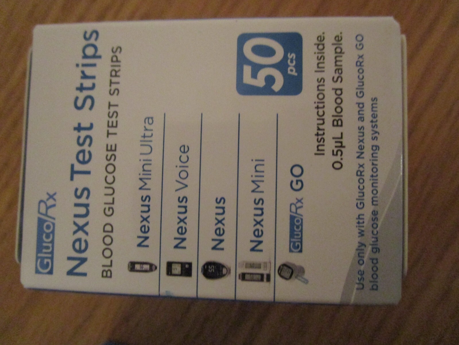 GLUCO/RX NEXUS TEST STRIPS 2 BOXES X 50 100 IN TOTAL BLOOD GLUCOSE TEST
