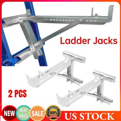2PCS Short Body Ladder Jack Short Body 2 Rung Up To 20'' Width Load-bearing 120KG
