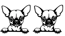Chihuahua Dog Two 5" Black Vinyl Decals Car Truck Windows Laptop Camper Notebook