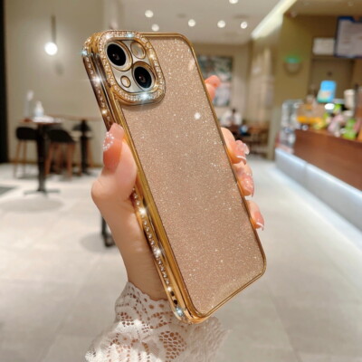 Hülle für iPhone 15 14 16 Pro Max 13 12 Glitzer Diamanthülle Bumper Silikon Case