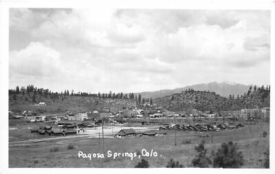 J24/ Pagosa Springs Colorado RPPC Postcard c19 1940s Homes Bridge Stores 161
