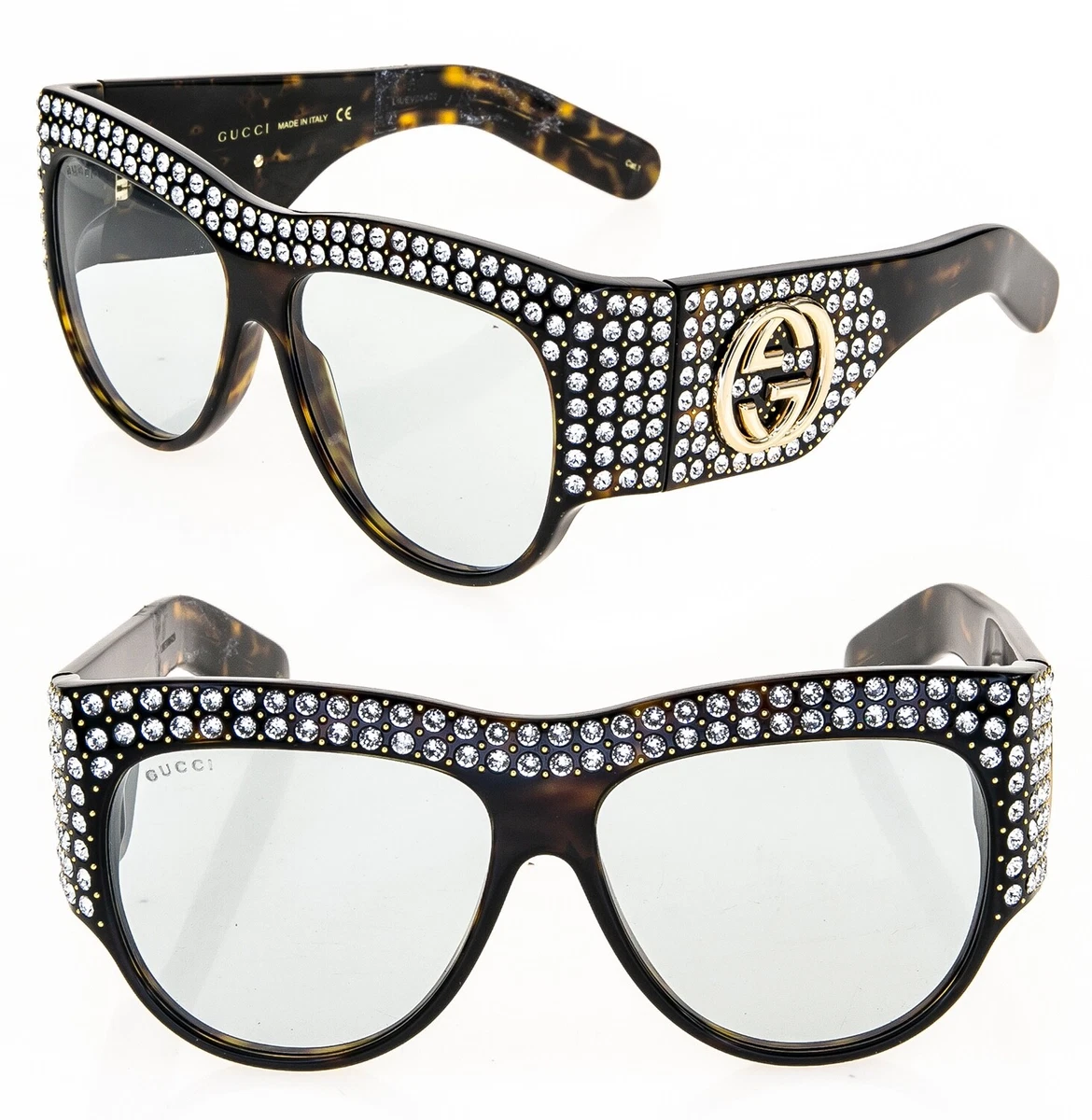 GUCCI AUTHENTIC HOLLYWOOD FOREVER 0144 Blue Havana Crystal