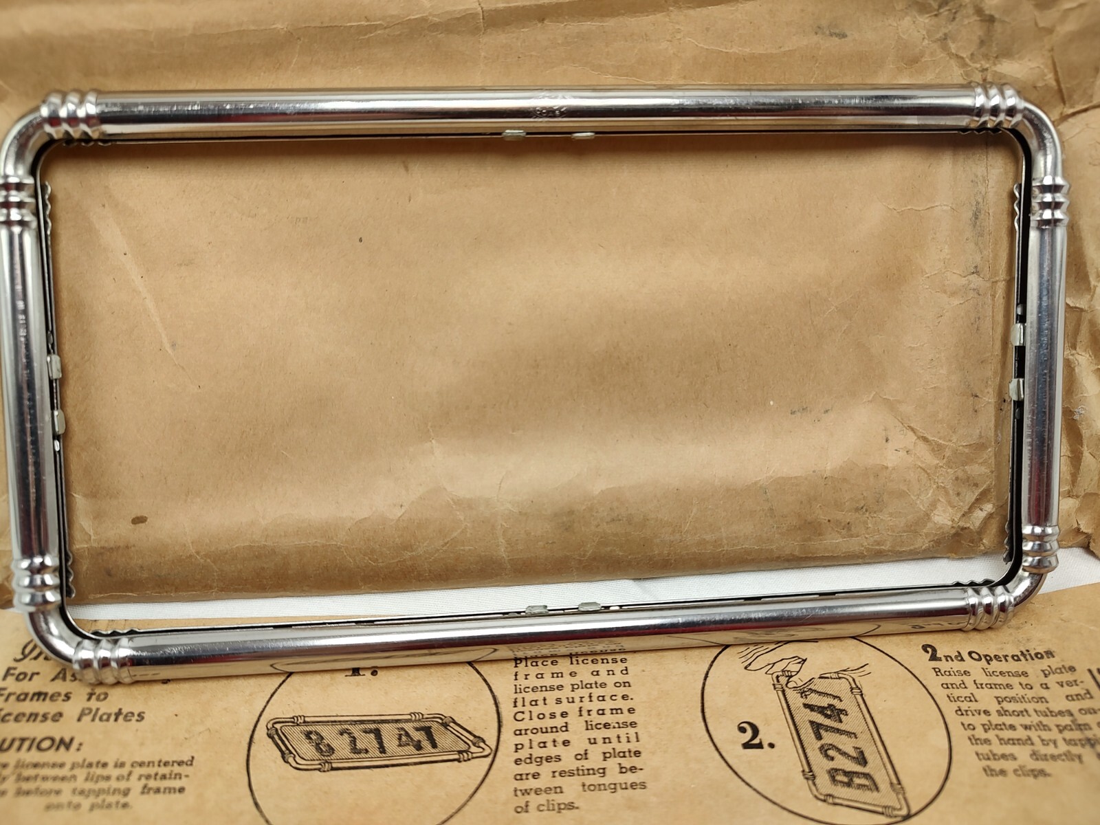 1940's 1950's Chrome Custom Rat Rod License Plate Frame w/ Instructions eBay