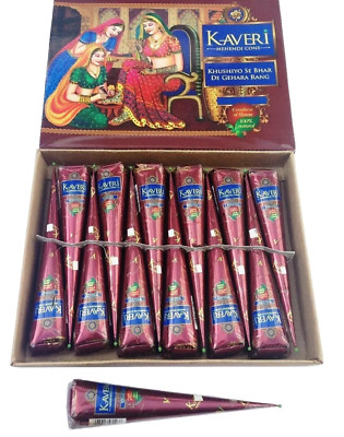 Kaveri Herbal Henna 12 Cones Body Art Kit Natural Mehandi Tattoo | Free Ship