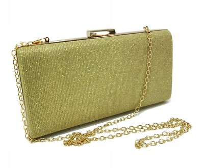 Women's Gold / Kiwi Soft Elegant Handbag Ladies Clutch Purse Evening Luxury Bag