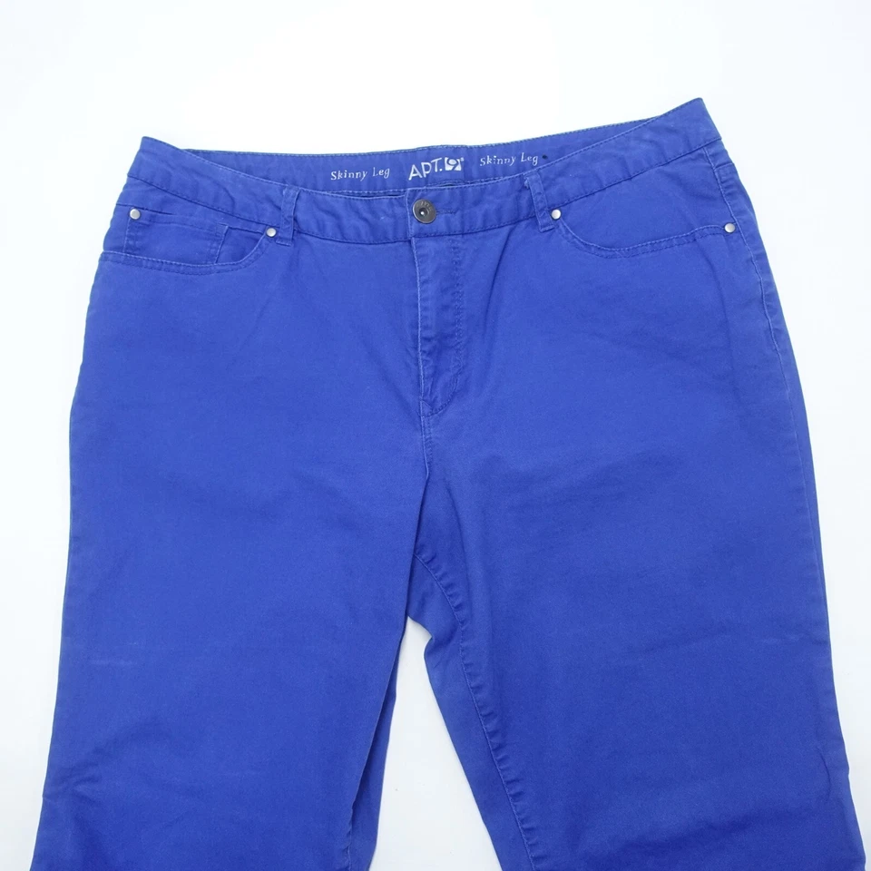 Apt.9 Jeans Women's 16W Blue Denim Cotton Stretch Modern Fit Skinny Leg Zip Fly - Image 2 of 4