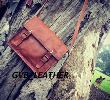 Image of Handmade skill full Leather Messenger Shoulder Bag Cross Body Laptop Briefcase