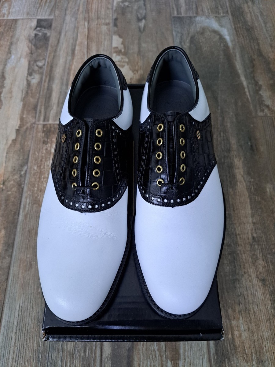 NEW Footjoy Classics Dry Premiere Mens Golf Shoes 50152 WH/BLK 9.5