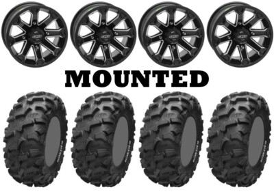 Kit 4 ITP Blackwater Evolution 28x10-14/28x11-14 on Blitz Gloss Black IRS