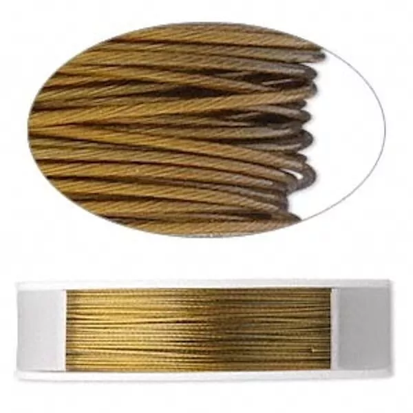 100 Foot Spool 7 Strand 0.012 Diameter Gold Tiger Tail Beading