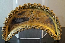 VNTG MASONIC F & A M C CRESCENT ONE THOUSANDTH COMMUNICATION 1856 TO 1903 TRAY