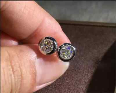2Ct Lab Created Diamond Solitaire Stud Earrings Solid 18K White Gold Finish