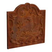 BISCOTTINI Piastra Ghisa Camino Parascintille Schermo Frontone Stemma Lastra