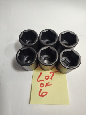 PROTO USA 7436H 6-POINT STANDARD IMPACT SOCKET LOT Of 6