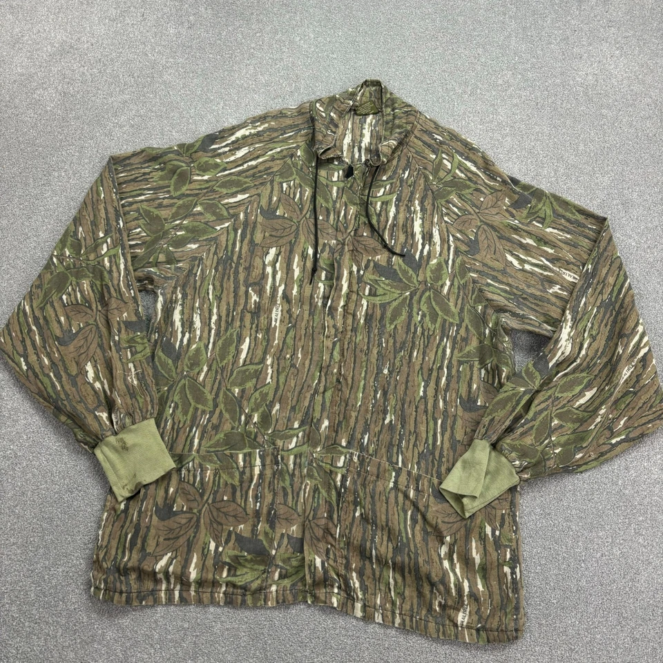 Chaqueta RealTree Adulto Grande Verde Ropa de Trabajo Lona Camuflaje Caza Hecho en EE. UU. Abrigo Hombres Foto 2 de 4