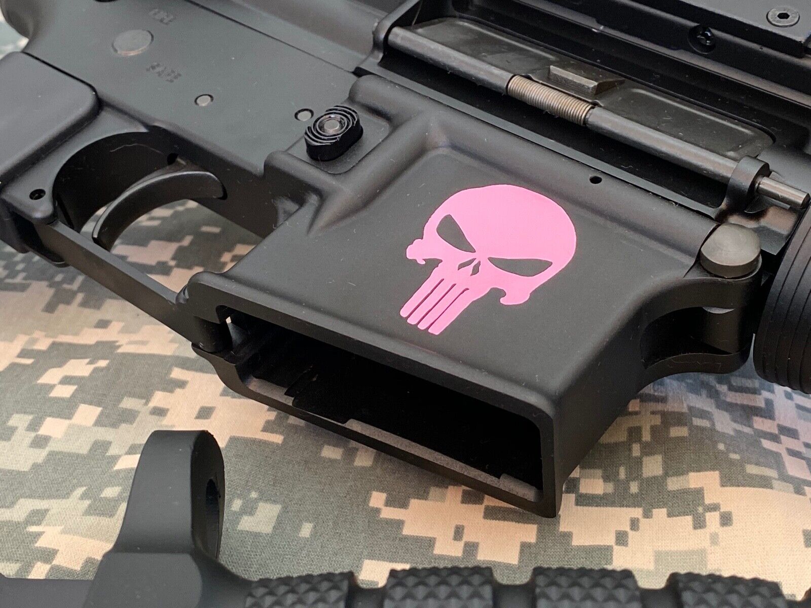 2 - AR 15 ...Magwell Decal Stickers ...Pink..(2 Pack)