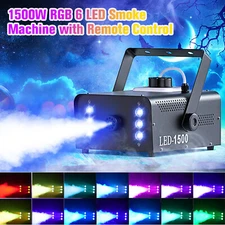 1500W Fog Smoke Machine RGB 6LED Stage DJ Fogger Smoke Effect Multi Color Remote