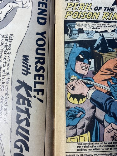 BATMAN # 199 PERIL OF THE POISON RINGS! 1968 L@@K HOT KEY VERY GOOD - Picture 10 of 11