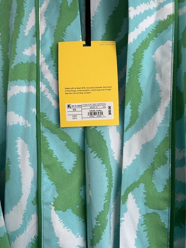 New Diane Von Furstenberg X Target Satin Disco Zebra Green Robe - DVF XS NWT - Picture 6 of 7