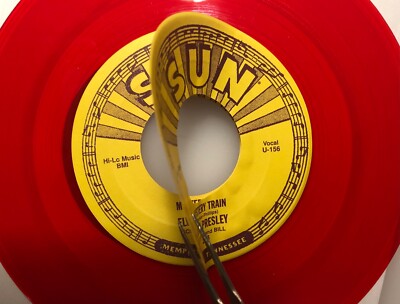 Rare Elvis Presley / Mystery Train / SUN 45 with ERROR Double A side label  Mint