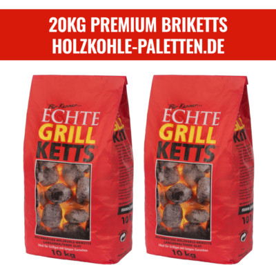 20KG (2x10KG) Premium Grillbriketts Briketts Grillkohle Holzkohle Kohle Lüneburg